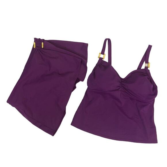 Lands End Tankini & skort set purple With gold accents color size 4 - Picture 1 of 12